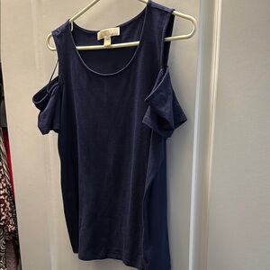 Michael Kors Blue Sleeveless Cut Out Tank Top